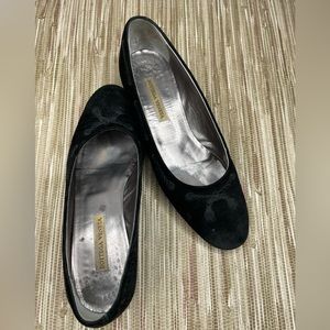 1980's Bottega Veneta Black Velvet Crested  Embroidered Rope Loafer 6 N